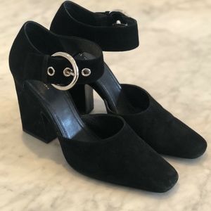 Celine Suede Mary Jane Style Chunky Heels Size 8